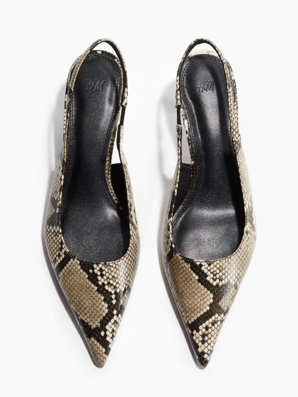 H&M *SOLD OUT* Snakeskin Print Slingback Mid-Heel Pumps - NWT - Size 38 EU